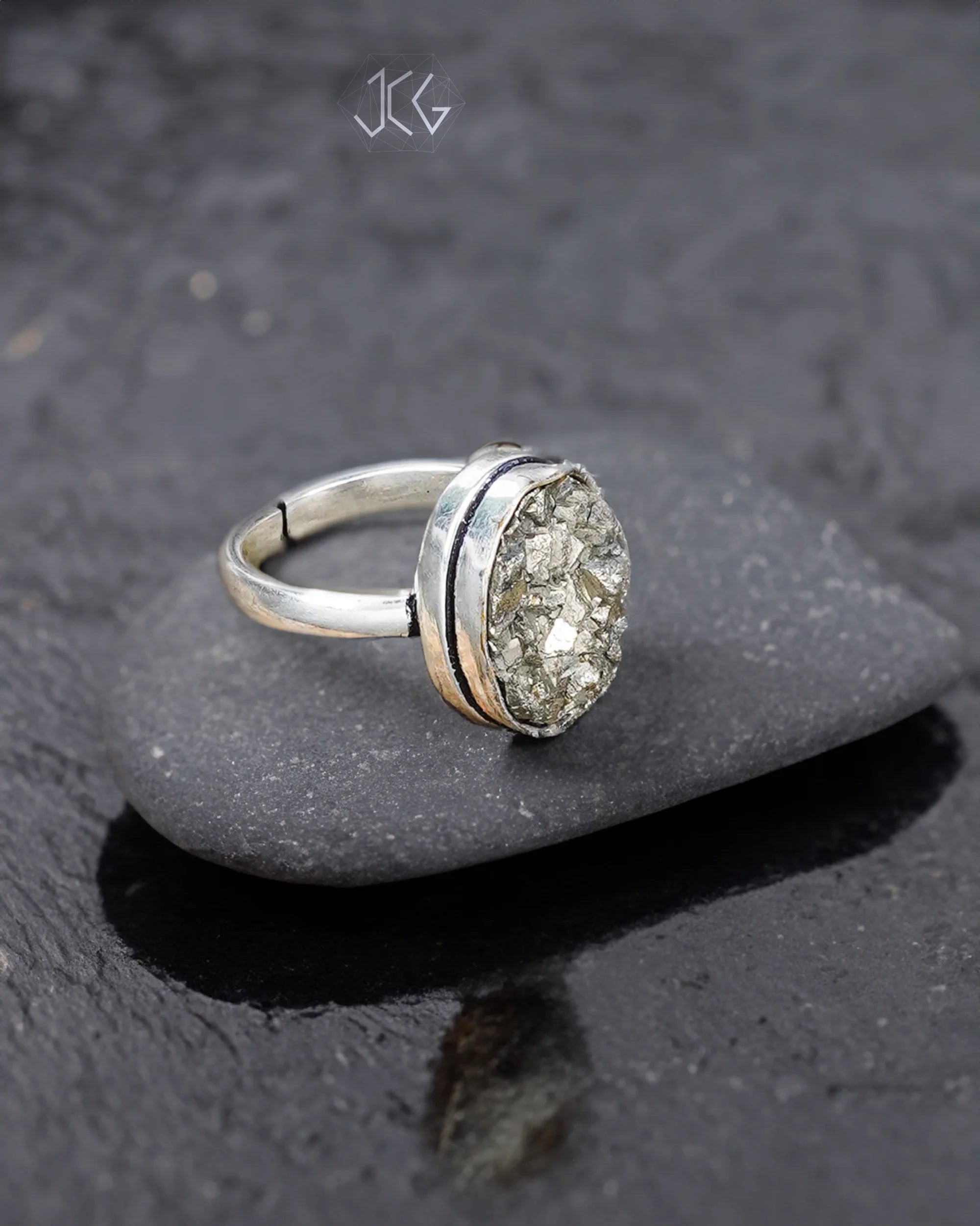 Natural Pyrite Ring - Jaipur Crystal Gems